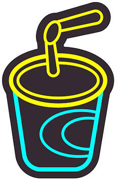 Неонова вивіска Стаканчик кави 200х320 мм