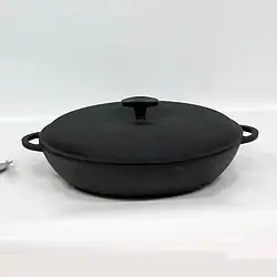 Сковорода чавунна жаровня з кришкою 300х60мм Сітон \ Жаровня чавунна лита