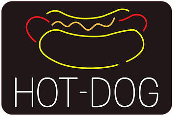 Неонова вивіска Hot Dog 600x400 мм