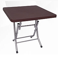 Стол обеденный пластиковый Бари S 80*80 см коричневый квадратный,уличный