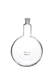 Колба плоскодонна 5000 мл, зі шліфом 29/32,Boro 3.3