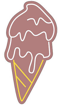 Неонова вивіска Морозиво 258x500 mm