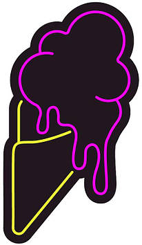 Неонова вивіска Морозиво 282х500 мм