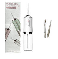 Портативний іригатор для порожнини рота Portable Oral Irrigator з 2 насадками Білий