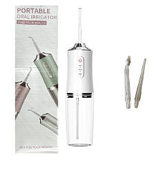 Портативний іригатор для порожнини рота Portable Oral Irrigator з 2 насадками Білий