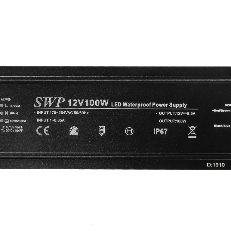 Блок живлення 12 вольт 100Вт SWP-F12-100W герметичний IP67 SWPower