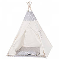 Детская палатка (вигвам) Springos Tipi XXL TIP07 White/Grey .