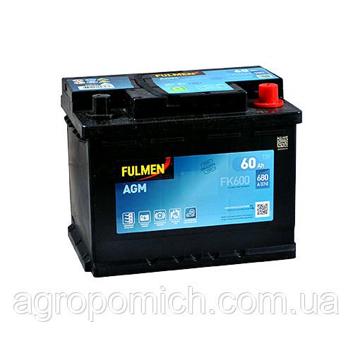 Автомобільний акумулятор FULMEN Start-Stop AGM 60 Ah 680A R+ (правий +)