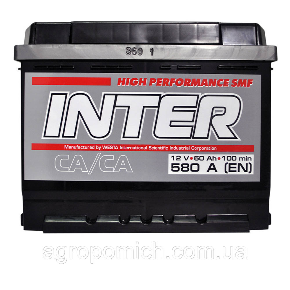 Автомобільний акумулятор INTER High Performance 60 Ah 580A R+ (L2), фото 1