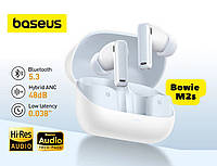 Наушники Baseus Bowie M2s ANC TWS для iPhone/Android white