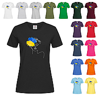 Черная женская футболка Украинка (1-2-17)