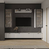 Сучасна міні стінка з вітринами 240 см під телевізор у вітальню Сан Маріно