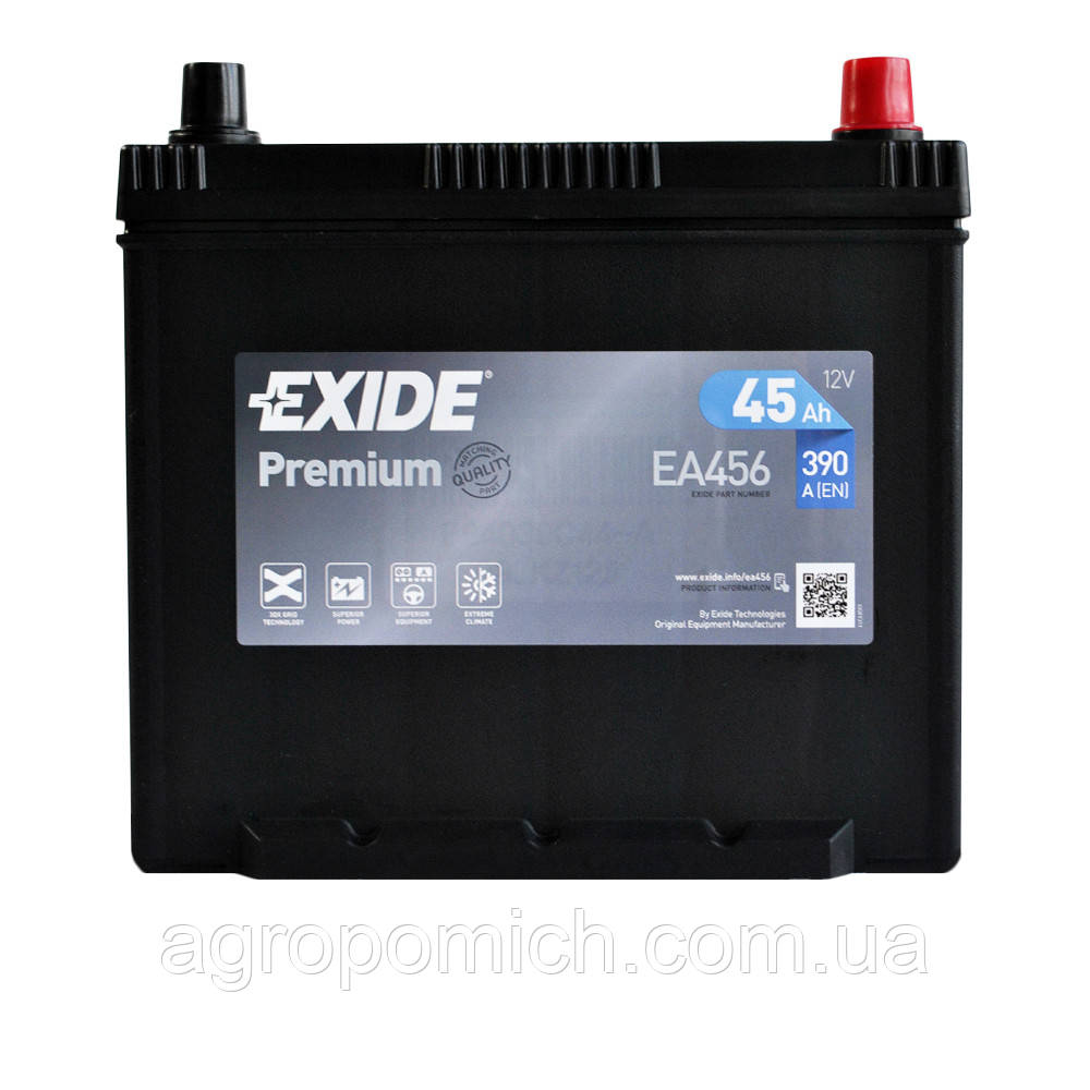 Автомобільний акумулятор EXIDE Premium Asia (EA456) 45 Ah 390A R+ (B24), фото 1