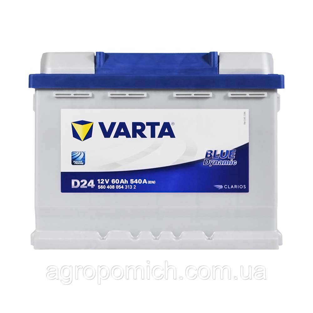 Автомобільний акумулятор VARTA Blue Dynamic 60 Ah 540A R+ (правий +) D24