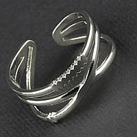 Кольцо серебристого цвета из ювелирной медицинской стали от Stainless Steel марка незамкнутое кольцо 316L