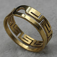 Кольцо золотистое из ювелирной медицинской стали от Stainless Steel марка 316 L ширина 7 мм версаче 17