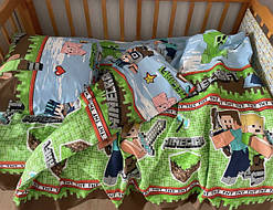 Дитяча постільна білизна в ліжечко з Майнкрафт 100% бавовна