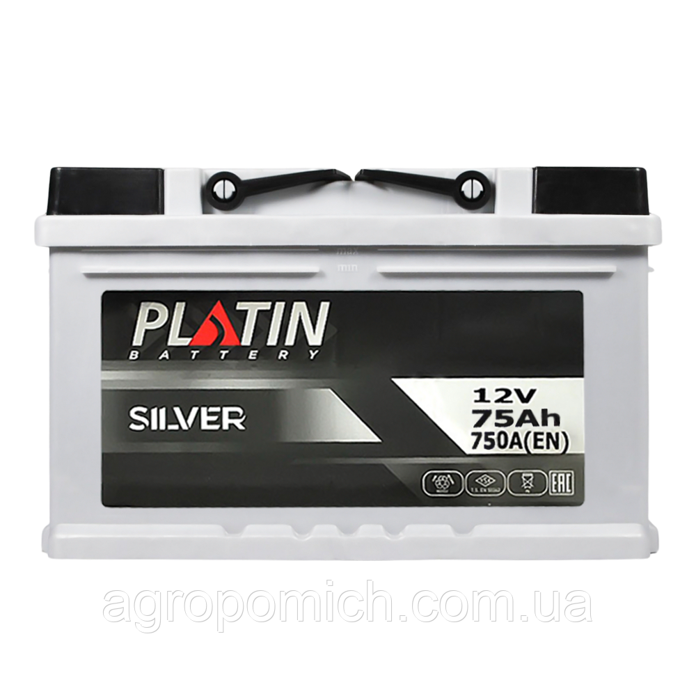 Автомобільний акумулятор PLATIN Silver 75Ah 750A R+ (правий +) MF LB3