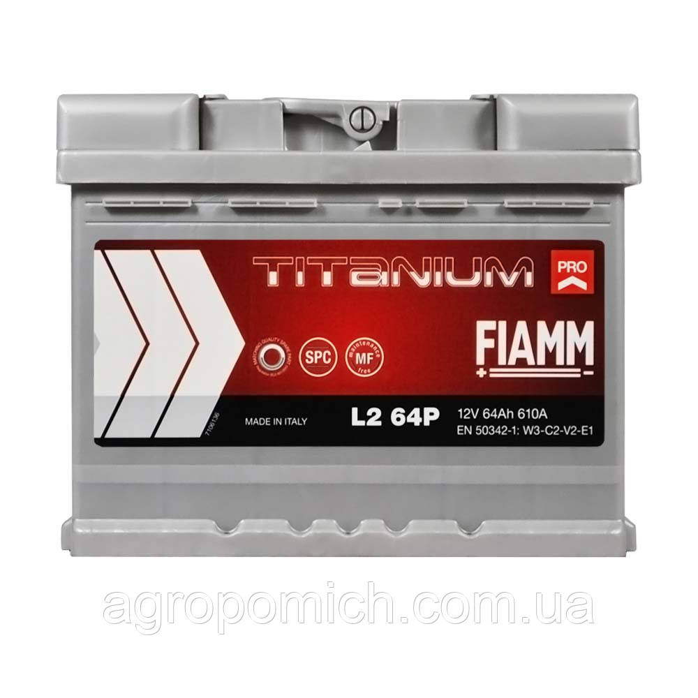Автомобільний акумулятор FIAMM Titanium Pro 64 Ah 610А R+ (правий +) L2