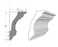Гіпсовий карніз 100х60мм
