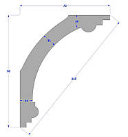 Гипсовый карниз 90х72мм
