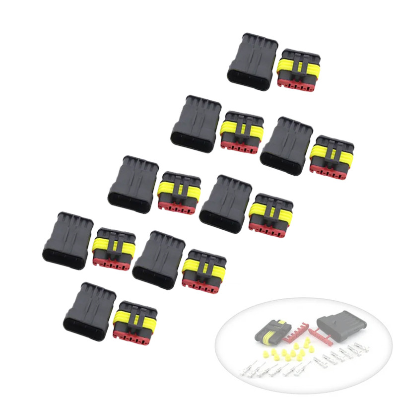 Роз'єм автомобільний DJ7061-1.5, герметичний, 6 pin, комплект 10 шт, з клемами