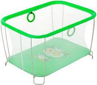 Детский манеж игровой KinderBox Зеленый Сова с мелкой сеткой