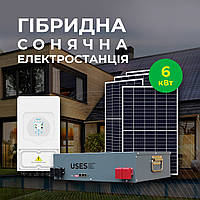 Гібридна сонячна електростанція 6кВт акумулятор 7кВт год комплект