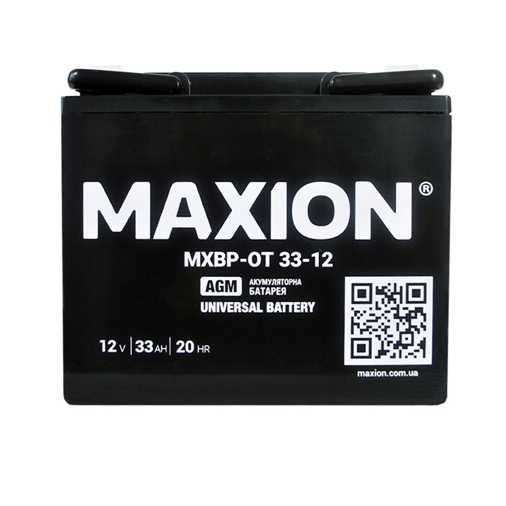 Акумулятор промисловий MAXION MXBP-OT 33-12 (12V, 33Ah, +/-)