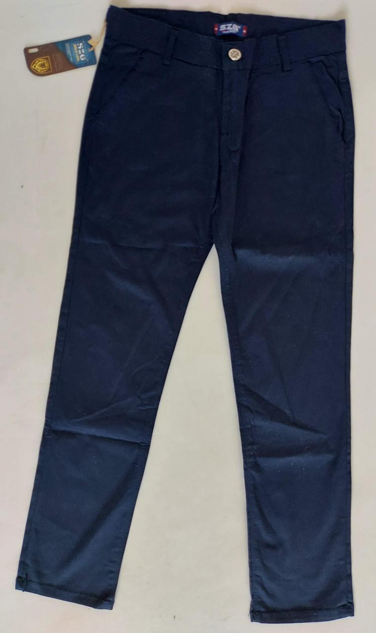 Підліткові штани темно-синього кольору з косими кишенями, фото 1