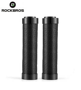 Грипси велосипедні RockBros BTCR-BKC Lock Grip із пластиковими заглушками Чорний