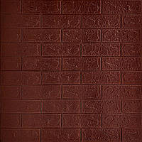 3д панель стінова декоративна Коричнева Цегла самоклеючі 3d панелі для стін 700x770x3 мм (20-3мм)