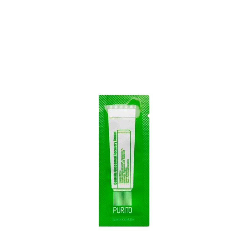 Тестер крему відновлювального з центеллою без олій Purito Centella Unscented Recovery Cream 1 ml