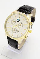 Чоловічий наручний годинник BMW золотистий з білим циферблатом (код: 17207)