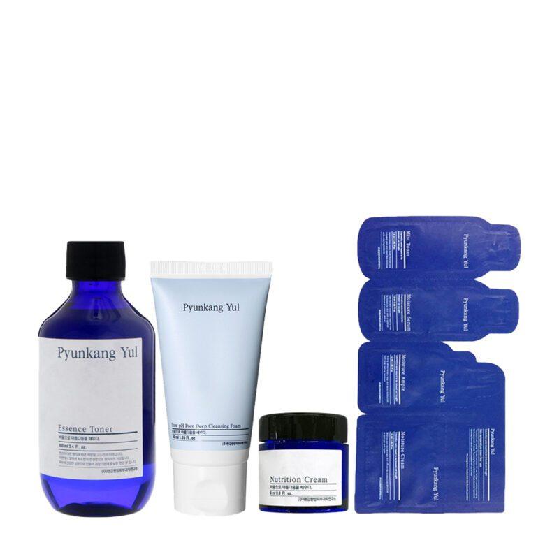 Сет Essence Toner 100 ml + Nutrition Cream 9 ml+ Low pH Pore Deep Foam 40 ml+Sachet Pyunkang yul