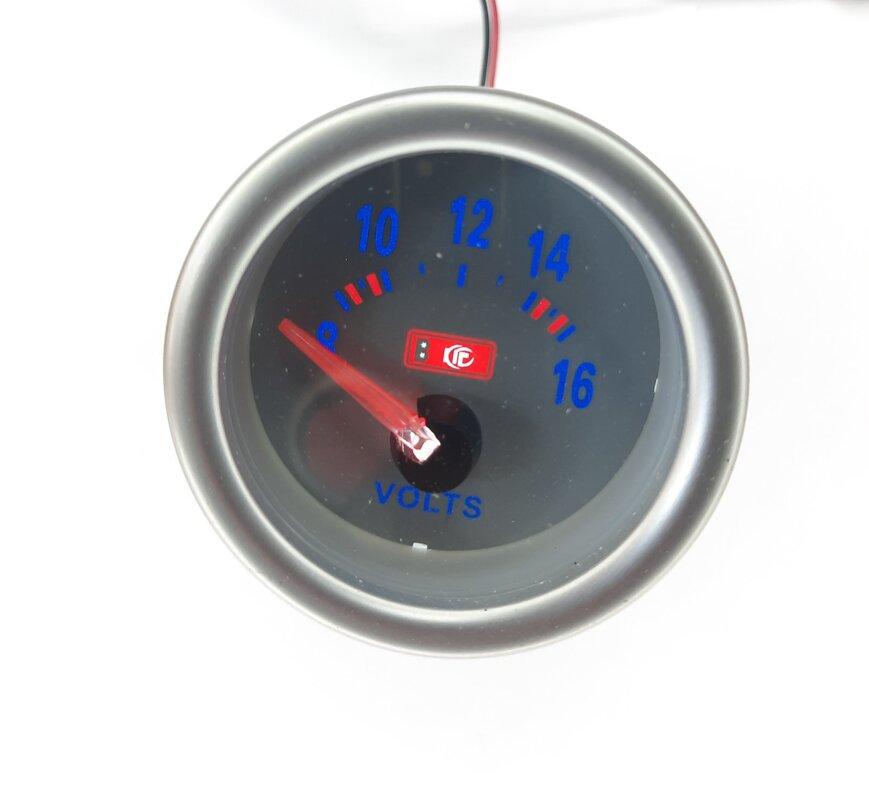 Вольтметр стрілочний 7701-3 LED 12V/d52мм, фото 1