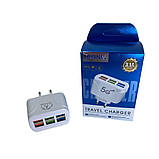 Адаптер живлення TRAVEL CHARGER мережевий 3.1А швидка зарядка на 6 usb з підсвічуванням, фото 2