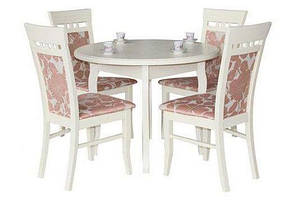 Стіл обідній розкладний круглий ЕЛІС Fusion Furniture, колір білий, фото 4