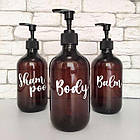 Набір дозаторів для ванної "Мадрид" 500 мл коричневий пластик (3 шт) англ., фото 5