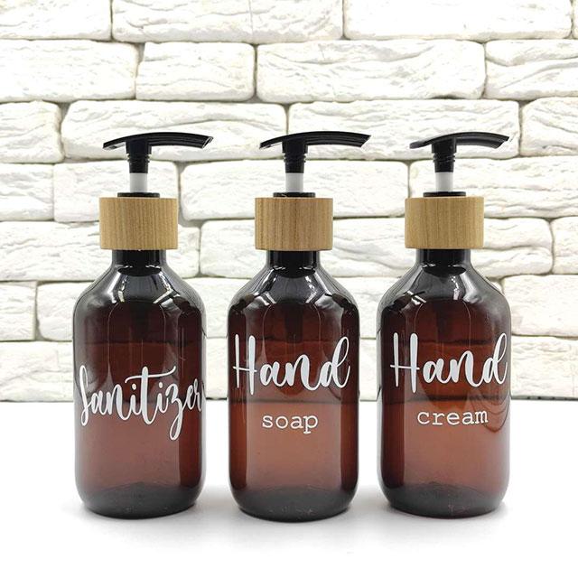 Набір дозаторів для "Арні" 300 мл коричневий пластик (3 шт.) англ., фото 1