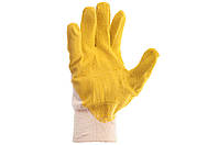 Перчатки Intertool - стекольщика латексная 10,5" (желтая) 6 шт.