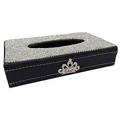 Серветниця в автомобіль на торпеду з короною і стразами