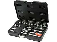 Набір головок торцевих YATO : квадрат 1/4", М3,5-14 з інструментами. 20 шт. [10]