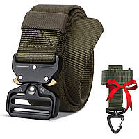 Тактический ремень Tactical Belt 125 см + Подарок Пластиковый карабин