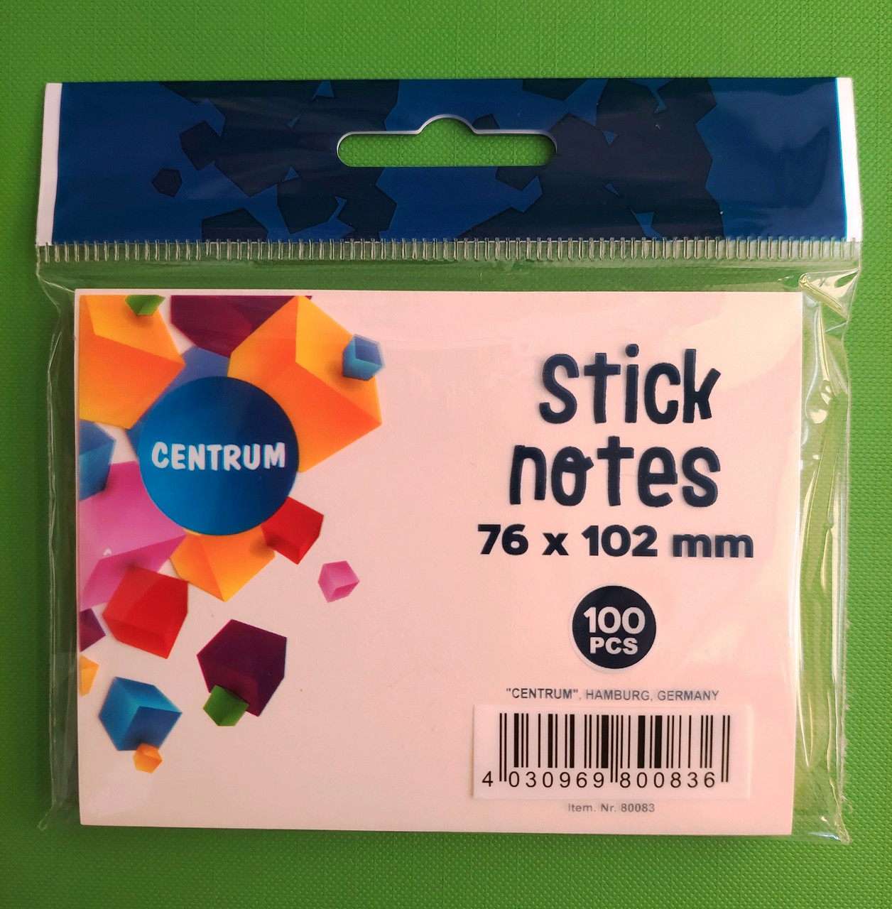 Канц Centrum Пап. з клейк.см. 100арк. 76х102мм 80083 жовт.