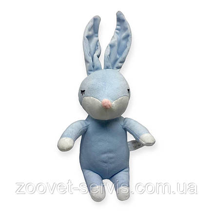 Іграшка для собак м'яка Зайчик сірий з пищалкою AnimAll GrizZzly 22×16×10 см, фото 1