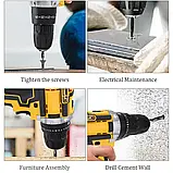 Шурупокрут з інструментом Nowa Dewalt Tool Set 12 В акумуляторний ударний дриль Девольт у валізі Yellow, фото 9