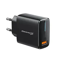 Адаптер питания для телефона Grand-X CH-550B Black (1 x USB 3 А Quick Charge 3.0)