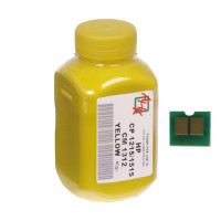 Тонер HP CLJ CP1215\/CP1515\/CM1312 40г Yellow+chip AHK (1500160)