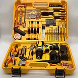 Шурупокрут з інструментом Nowa Dewalt Tool Set 12 В акумуляторний ударний дриль Девольт у валізі Yellow, фото 4
